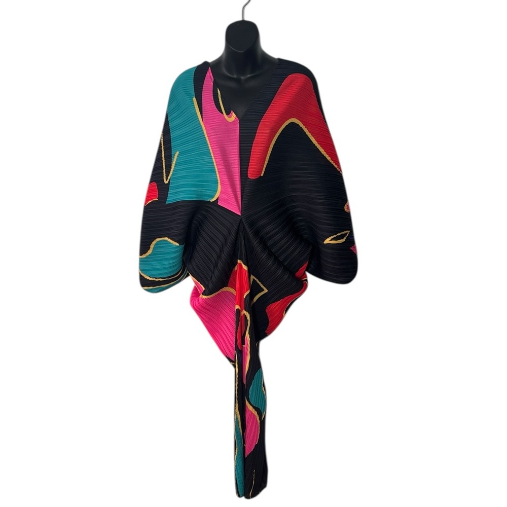 Dressed in lala woman of the hour plisse pleat abstract colorful maxi dress - Picture 2 of 6